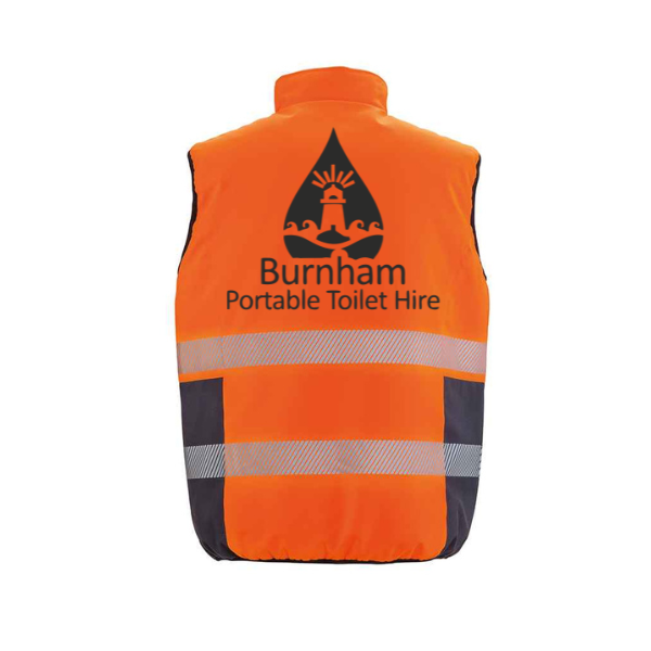 BPTH Hi Vis Reversible Gilet- Orange/Navy