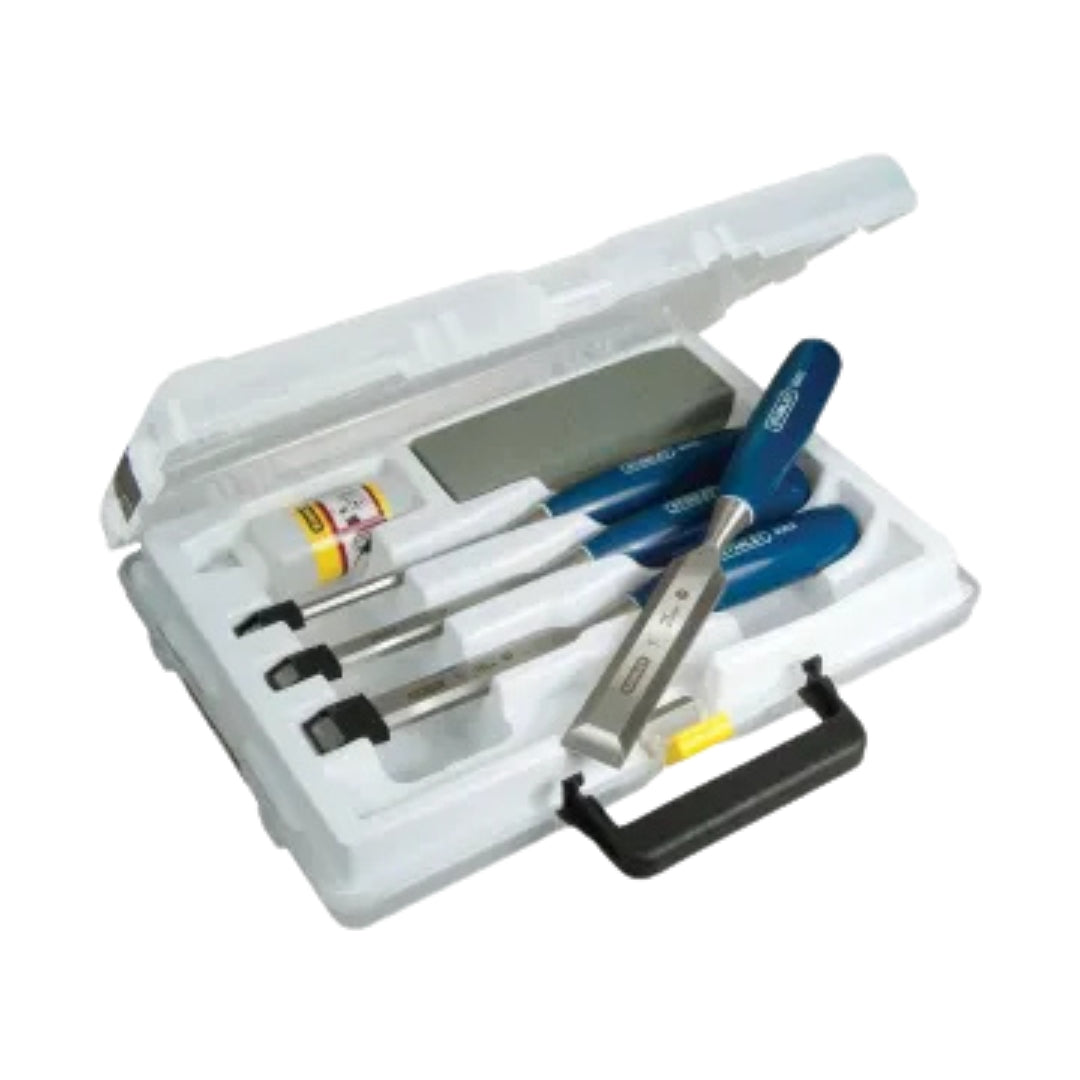 Stanley 6 Piece Bevel Edge Chisel & Oilstone Set