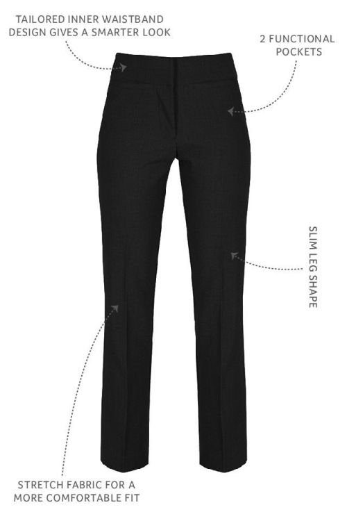 Trutex Girls Slim Leg Trouser Black