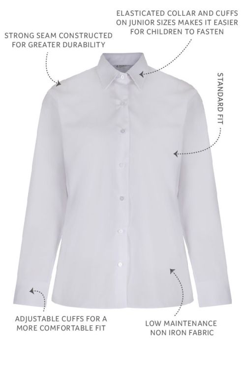 Trutex Easycare White Blouses - Long Sleeve - Twin Pack