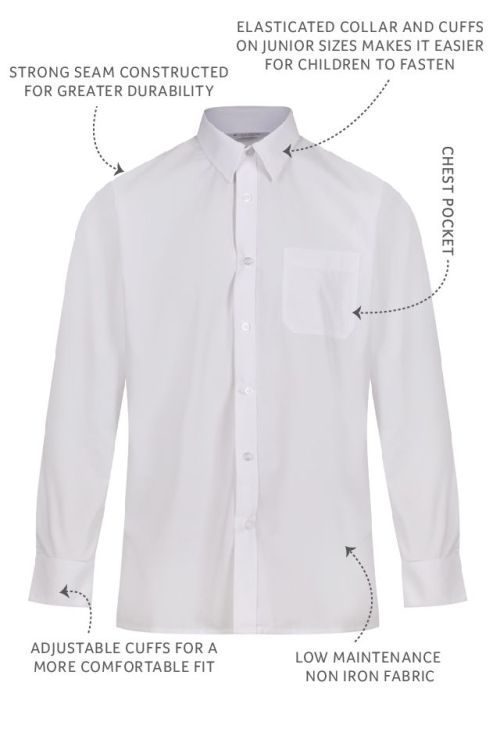 Trutex Easycare White Shirts - Long Sleeve - Twin Pack