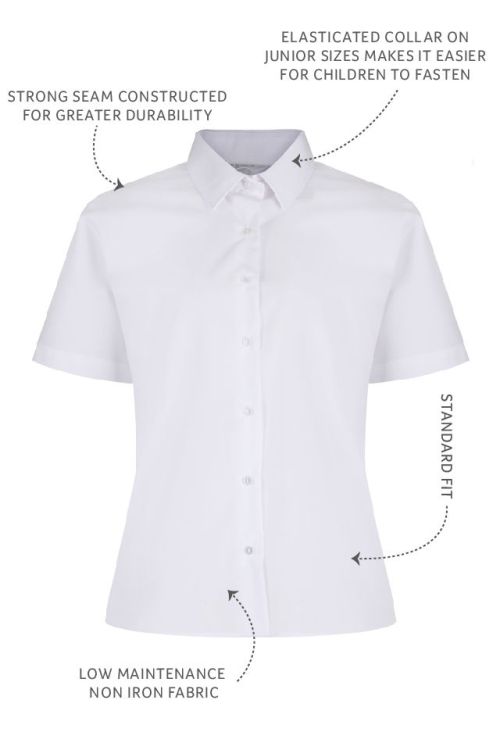 Trutex Easycare White Blouse - Short Sleeve