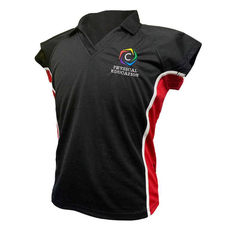 Churchill Girls PE Polo Shirt Tudor House Red