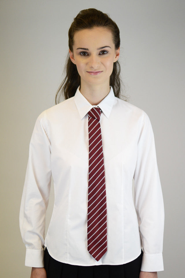 Trutex Girls Long Sleeve Fitted Easycare White Blouse - Twin Pack