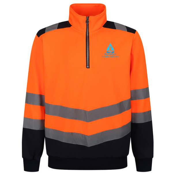 BPTH Hi Vis 1/4 Zip sweatshirt- Orange/Navy