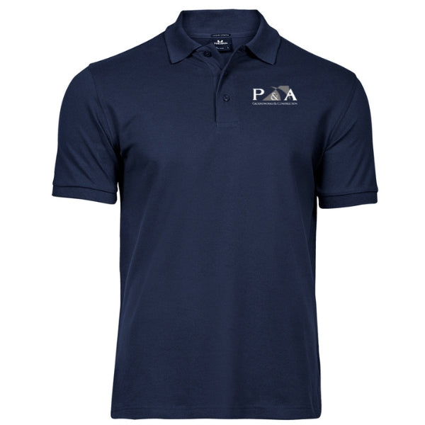 P&A Groundworks Mens Polo Shirt- Navy