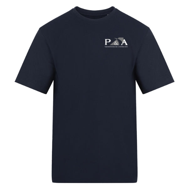 P&A Groundworks Mens T-Shirt- Navy