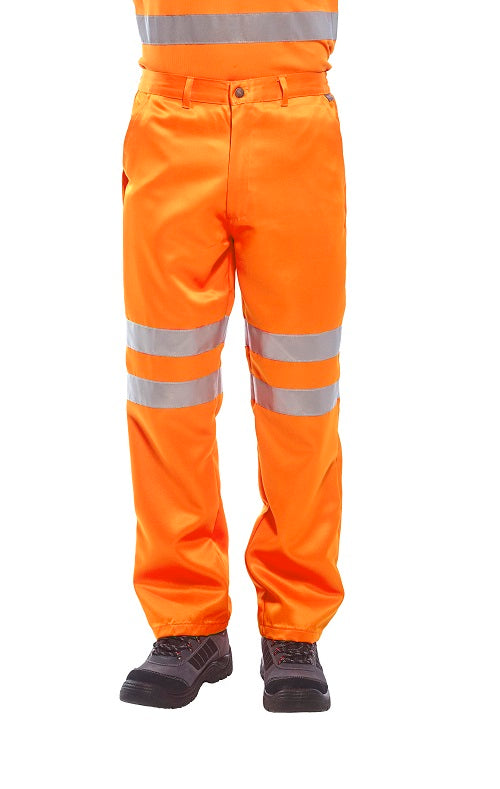 RTK Group Hi Vis Poly-Cotton Trousers - Orange