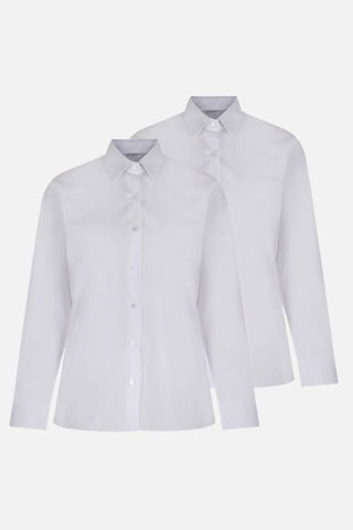 Trutex Easycare White Blouses - Long Sleeve - Twin Pack