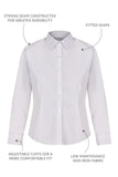 Trutex Girls Long Sleeve Fitted Easycare White Blouse - Twin Pack